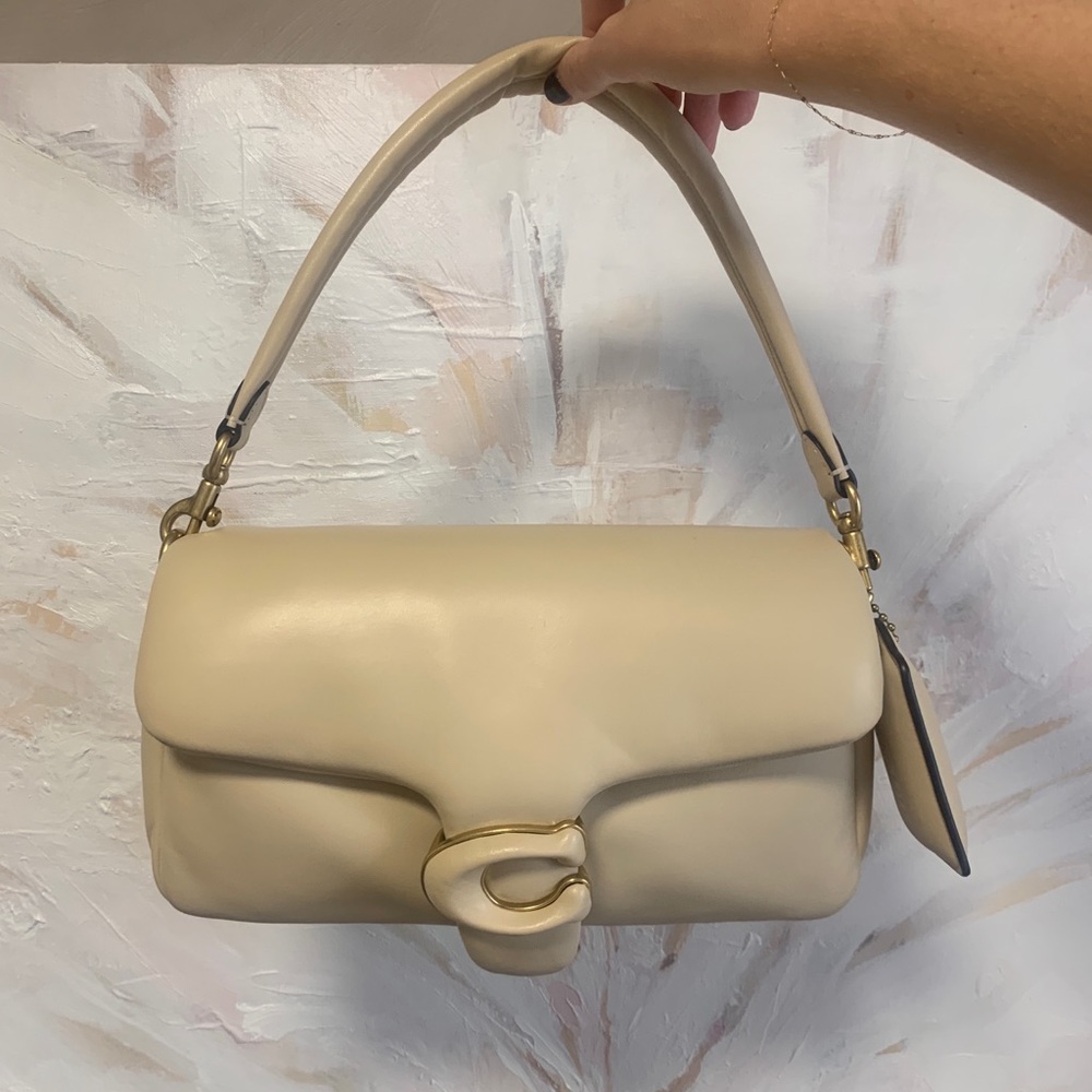 Off White Puff Leather Coach Pillow Tabby Purse☁️